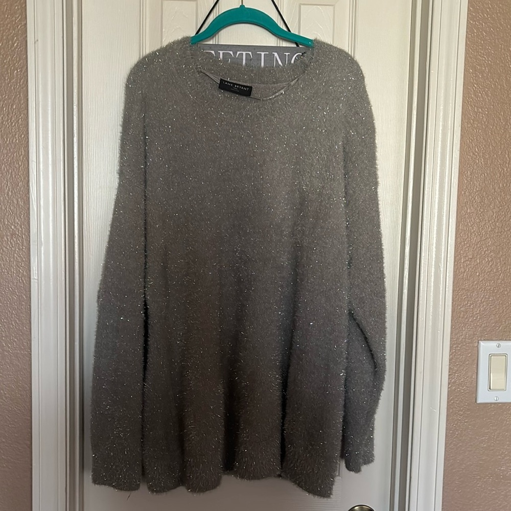 LANE BRYANT NWOT Silver Metallic Sweater Sz 18/20 super soft